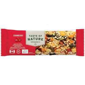 BARRITA ARÁNDANOS ROJOS BIO 40G TASTE OF NATURE