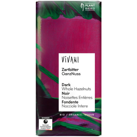 CHOCOLATE NEGRO 55% SANTO DOMINGO CON AVELLANAS BIO 100G VIVANI