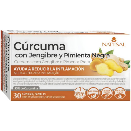 CÚRCUMA + JENGIBRE + PIMIENTA NEGRA 30 CÁPSULAS NATYSAL
