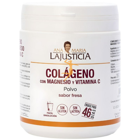 COLÁGENO CON MAGNESIO FRESA 350Gr. ANA M. LAJUSTICIA