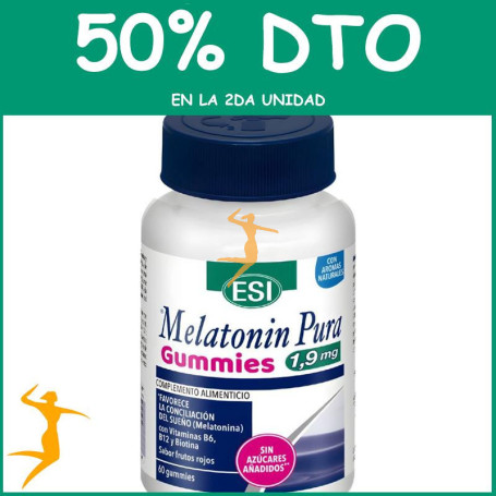 MELATONIN PURA 1,9MG GUMMIES 60 GOMINOLAS ESI OFERTA 2 UD