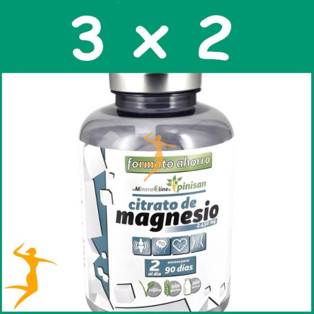 Pack 3x2 CITRATO DE MAGNESIO 180 COMPRIMIDOS PINISAN
