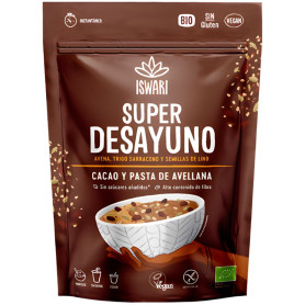 SÚPER DESAYUNO DE CACAO Y PASTA DE AVELLANAS 360G ISWARI