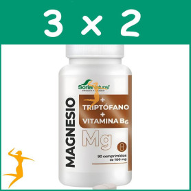 Pack 3x2 MAGNESIO + TRIPTOFANO + VITAMINA B6 90 COMPRIMIDOS SORIA NATURAL