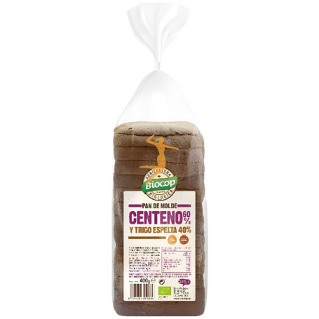 PAN DE MOLDE CENTENO Y ESPELTA 400Gr BIOCOP