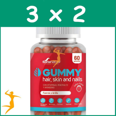 Pack 3x2 PELO, PIEL Y UÑAS 60 GOMINOLAS SORIA NATURAL