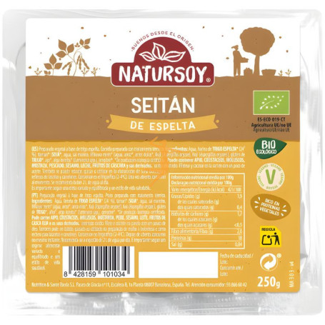 SEITÁN DE ESPELTA 250Gr. NATURSOY