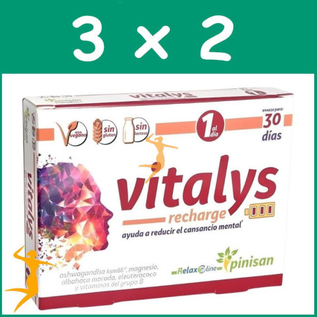 Pack 3x2 VITALYS RECHARGE 30 CÁPSULAS PINISAN