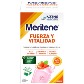 BATIDO FUERZA Y VITALIDAD FRESA 15 SOBRES MERITENE