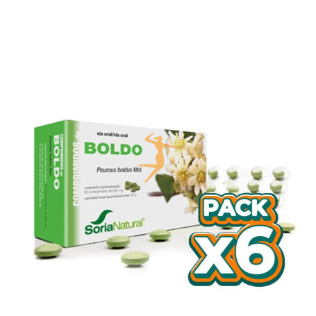 Pack 6x BOLDO COMPRIMIDOS SORIA NATURAL