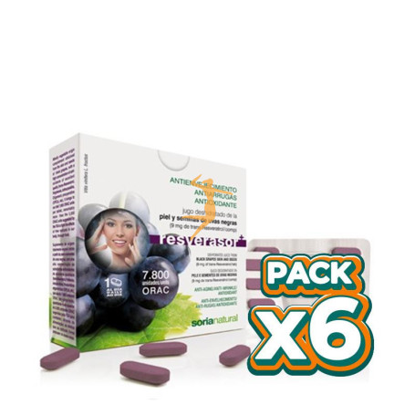 Pack 6x RESVERASOR PLUS 28 COMPRIMIDOS SORIA NATURAL