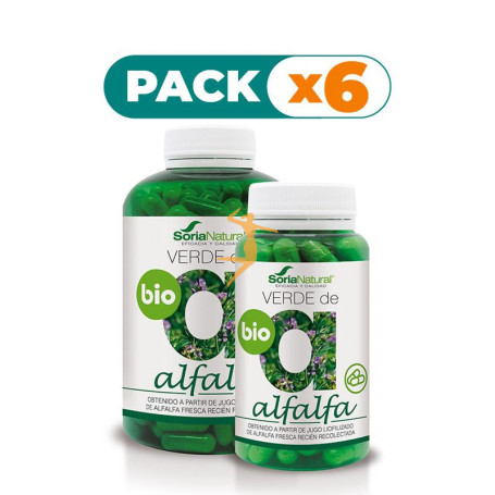 Pack 6x VERDE DE ALFALFA BIO 80 CÁPSULAS SORIA NATURAL