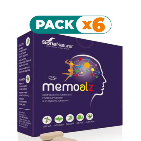 Pack 6x MEMOALZ 60 COMPRIMIDOS DE 1100Mg. SORIA NATURAL