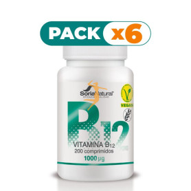 Pack 6x VITAMINA B12 250 mgrs. x 200 LIBERACION SOSTENIDA SORIA NATURAL