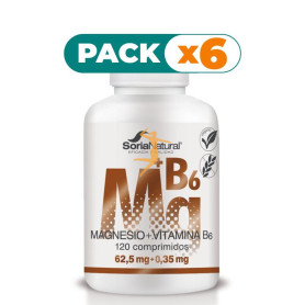 Pack 6x MAGNESIO+VIT. B6 1550mgrs. x 120 LIBERACION SOSTENIDA SORIA NATURAL