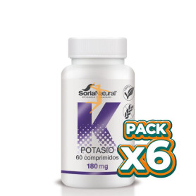 Pack 6x POTASIO 1400 mgrs. X 60 LIBERACION SOSTENIDA SORIA NATURAL