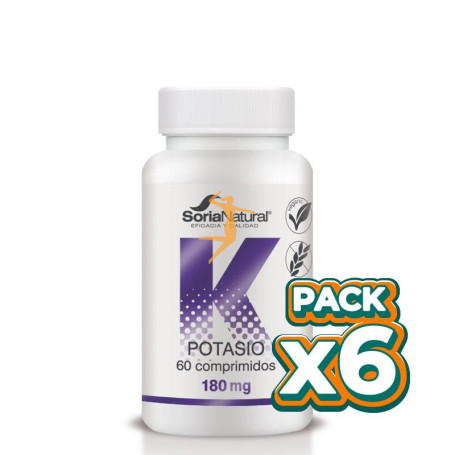 Pack 6x POTASIO 1400 mgrs. X 60 LIBERACION SOSTENIDA SORIA NATURAL