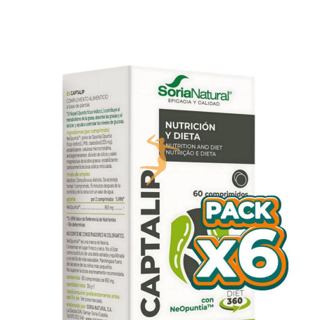 Pack 6x CAPTALIP 60 COMPRIMIDOS SORIA NATURAL