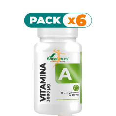 Pack 6x VITAMINA A LIBERACIÓN SOSTENIDA 60 COMPRIMIDOS SORIA NATURAL
