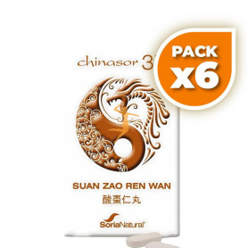Pack 6x CHINASOR 37 SUAN ZAO REN WAN 30 COMPRIMIDOS SORIA NATURAL