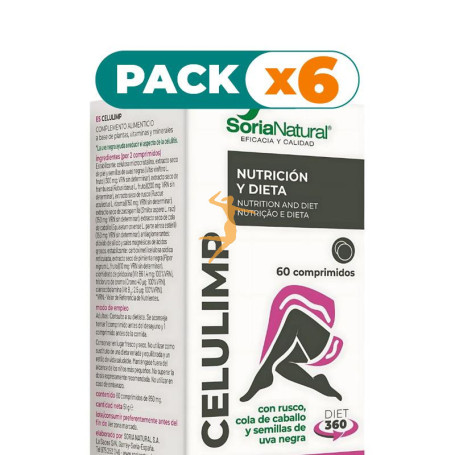 Pack 6x CELULIMP 60 COMPRIMIDOS SORIA NATURAL