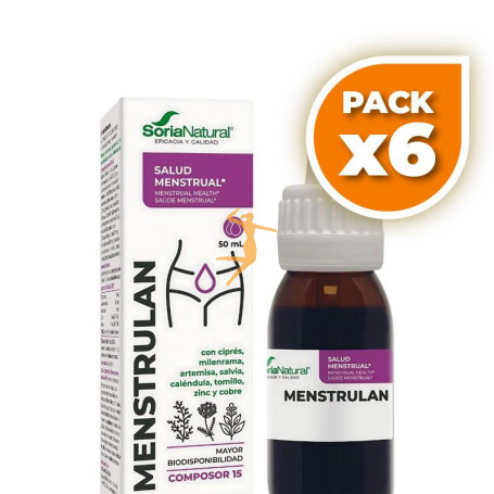 Pack 6x COMPOSOR 15 MENSTRULAN 50ML SORIA NATURAL