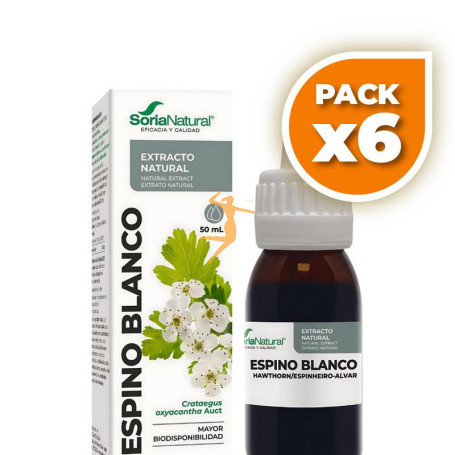 Pack 6x EXTRACTO DE ESPINO BLANCO 50ML SORIA NATURAL