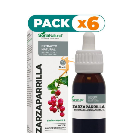 Pack 6x EXTRACTO DE ZARZAPARRILLA 50ML SORIA NATURAL