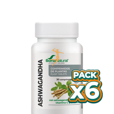 Pack 6x ASHWAGANDHA 30 COMPRIMIDOS SORIA NATURAL