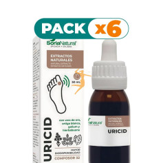 Pack 6x COMPOSOR 32 URICID 50ML SORIA NATURAL