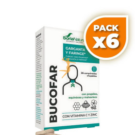 Pack 6x BUCOFAR 36 COMPRIMIDOS CHUPABLES SORIA NATURAL