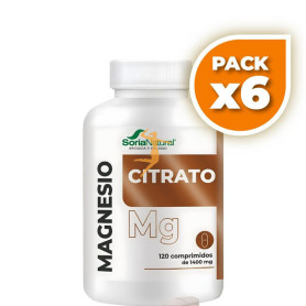 Pack 6x CITRATO DE MAGNESIO 120 COMPRIMIDOS SORIA NATURAL