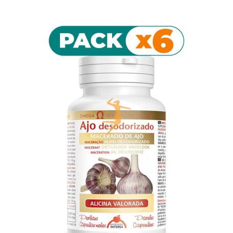 Pack 6x AJO DESODORIZADO 100 PERLAS INTERSA