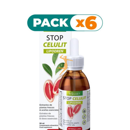 Pack 6x STOP CELULIT LIPODREN 50Ml. INTERSA