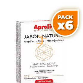 Pack 6x APROLIS JABÓN NATURAL PROPÓLEO-COCO-NARANJO DULCE 100 GR INTERSA