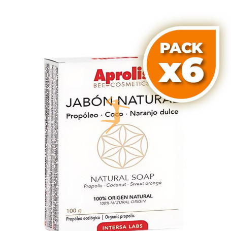 Pack 6x APROLIS JABÓN NATURAL PROPÓLEO-COCO-NARANJO DULCE 100 GR INTERSA