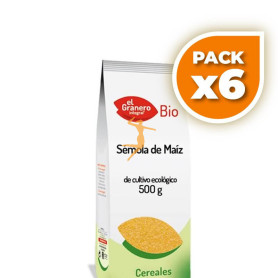 Pack 6x SÉMOLA DE MAÍZ INTEGRAL BIO 500Gr. EL GRANERO