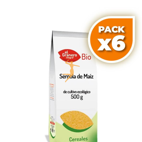 Pack 6x SÉMOLA DE MAÍZ INTEGRAL BIO 500Gr. EL GRANERO