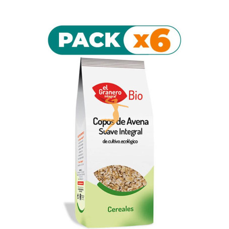 Pack 6x COPOS DE AVENA SUAVES INTEGRALES BIO 500Gr. EL GRANERO