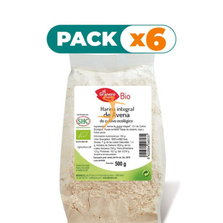 Pack 6x HARINA DE AVENA INTEGRAL BIO 500Gr. GRANERO