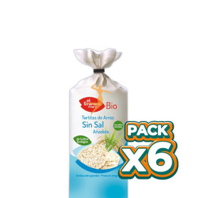 Pack 6x TORTITAS DE ARROZ SIN SAL BIO EL GRANERO