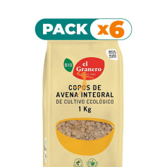 Pack 6x COPOS DE AVENA INTEGRALES BIO 1Kg. EL GRANERO