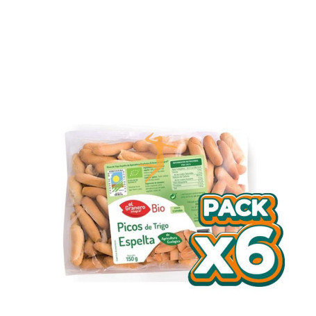 Pack 6x PICOS DE ESPELTA BIO 150Gr. EL GRANERO