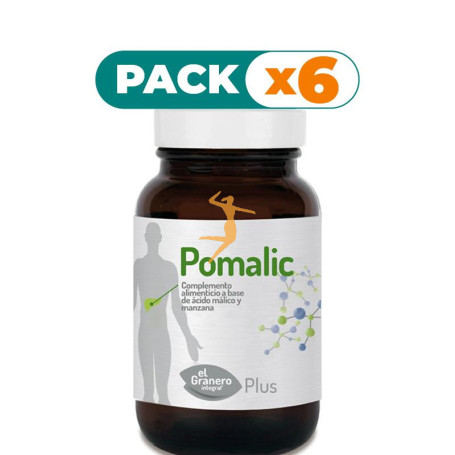 Pack 6x POMALIC (ÁCIDO MÁLICO) 600Mg. 60 CÁPSULAS EL GRANERO