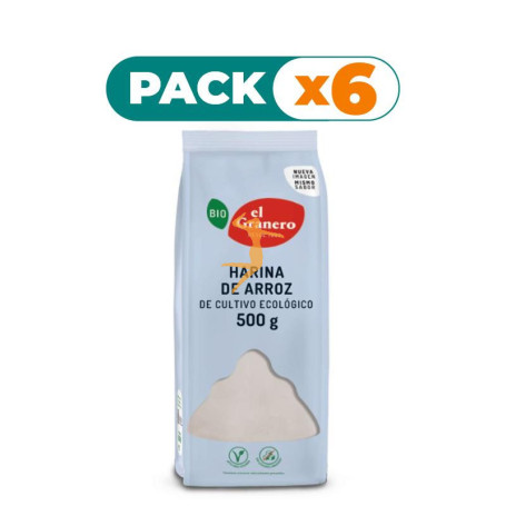 Pack 6x HARINA DE ARROZ BIO 500Gr. EL GRANERO