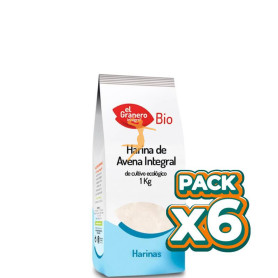 Pack 6x HARINA DE AVENA INTEGRAL BIO 1Kg. EL GRANERO