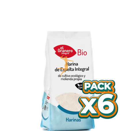 Pack 6x HARINA DE ESPELTA INTEGRAL BIO 500Gr. EL GRANERO