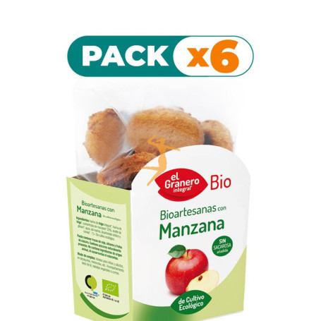 Pack 6x GALLETAS BIOARTESANAS MANZANA 250Gr. EL GRANERO