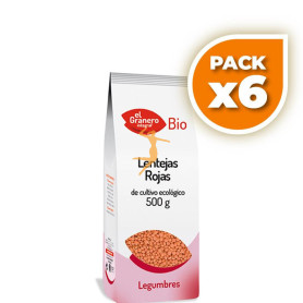 Pack 6x LENTEJAS ROJAS BIO 500Gr. EL GRANERO
