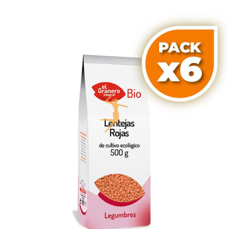 Pack 6x LENTEJAS ROJAS BIO 500Gr. EL GRANERO